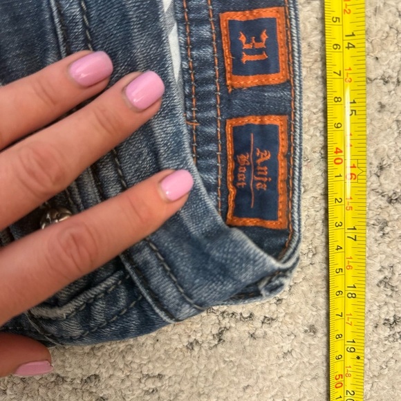 Rock Revival Distressed Indigo Wide Leg Jeans - Picture 8 of 13